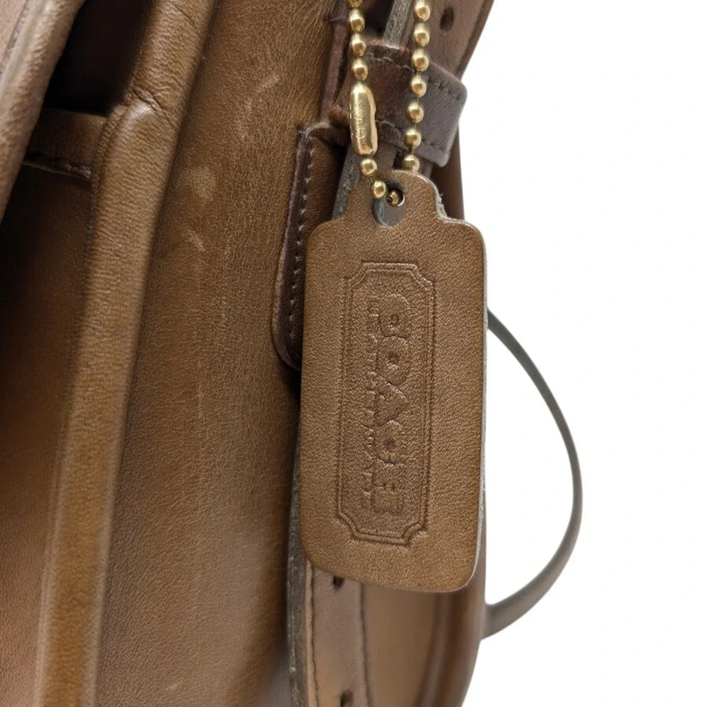 Coach‎ Saddlery Bag 9535 Putty Brown Leather NYC Crossbody Minimal Vintage